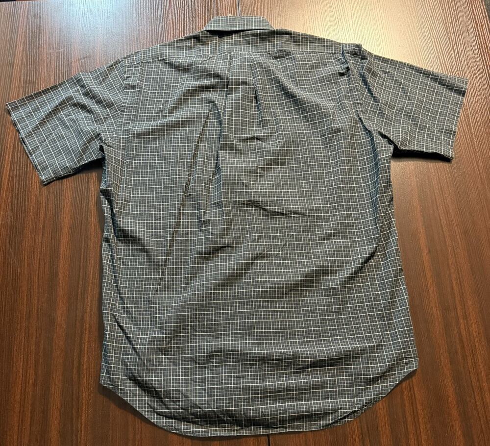 Ralph Lauren Mens M Shirt Long Sleeve Button Down Black Checks micro Plaid Logo